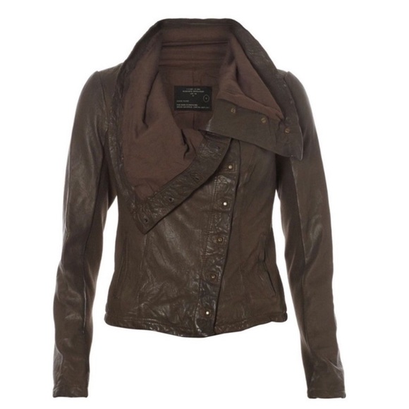 AllSaints Kaito Lamb Leather Jacket XS | Worn by Katy Perry | RARE Espresso - Picture 2 of 8